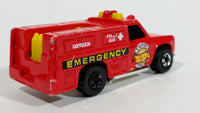 1986 Hot Wheels Workhorses Rescue Ranger Red Fire Truck Die Cast Toy Car Vehicle - Yellow lights