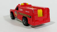 1986 Hot Wheels Workhorses Rescue Ranger Red Fire Truck Die Cast Toy Car Vehicle - Yellow lights