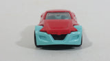 2013 Hot Wheels Track Aces Symbolic Red and Teal Light Blue Die Cast Toy Car Vehicle