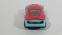 2013 Hot Wheels Track Aces Symbolic Red and Teal Light Blue Die Cast Toy Car Vehicle