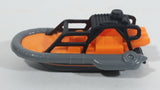 2015 Matchbox MBX Explorers Sea Spy Boat Orange Grey Black Plastic and Die Cast Toy Watercraft Vehicle