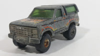 1981 Hot Wheels Ford Bronco Black Die Cast Toy Car SUV Vehicle BW Hong Kong with Black Canopy