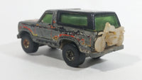 1981 Hot Wheels Ford Bronco Black Die Cast Toy Car SUV Vehicle BW Hong Kong with Black Canopy