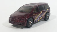 1998 Hot Wheels First Editions Dodge Caravan Van Dark Red Burgundy Die Cast Toy Car Vehicle