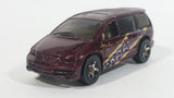 1998 Hot Wheels First Editions Dodge Caravan Van Dark Red Burgundy Die Cast Toy Car Vehicle