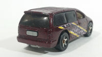 1998 Hot Wheels First Editions Dodge Caravan Van Dark Red Burgundy Die Cast Toy Car Vehicle