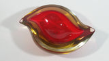 Murano Art Glass Twist Curved Red Yellow Fruit Like Candy Bowl Dish