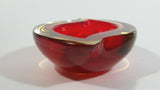 Murano Art Glass Twist Curved Red Yellow Fruit Like Candy Bowl Dish