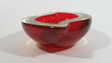 Murano Art Glass Twist Curved Red Yellow Fruit Like Candy Bowl Dish