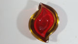 Murano Art Glass Twist Curved Red Yellow Fruit Like Candy Bowl Dish