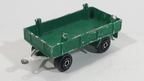 Vintage Majorette Super Cargo Trailer #2124400 Painted Green and White Die Cast Toy Car Vehicle