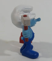 2013 "Handy" Smurf Handyman Holding Tools PVC Toy Figure McDonald's Happy Meal