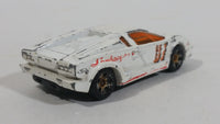 2000 Hot Wheels World Racers 2 25th Anniversary Lamborghini Countach White Die Cast Toy Exotic Super Car Vehicle