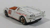 2000 Hot Wheels World Racers 2 25th Anniversary Lamborghini Countach White Die Cast Toy Exotic Super Car Vehicle