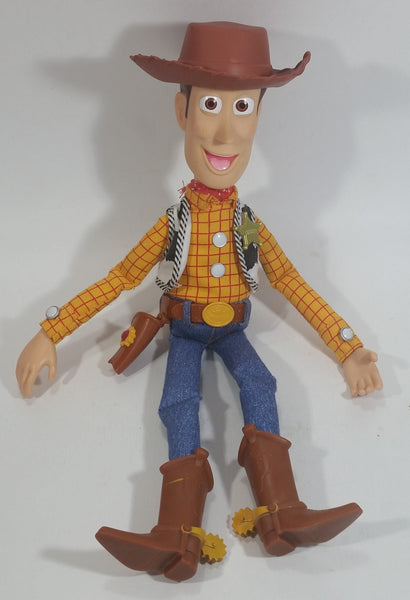 Thinkway Toys Disney Pixar Toy Story Woody Cowboy Character Pull String and Button Press Action Figure with Over 20 Sayings - Working