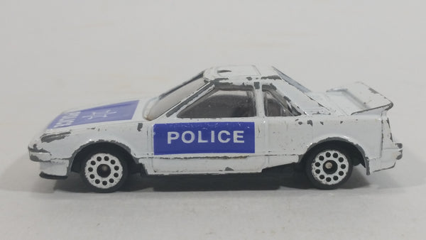 1980s Zee Zylmex Toyota MR2 White and Blue Police Car No. D81 Emergency Die Cast Toy Vehicle