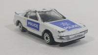 1980s Zee Zylmex Toyota MR2 White and Blue Police Car No. D81 Emergency Die Cast Toy Vehicle