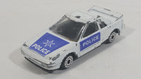 1980s Zee Zylmex Toyota MR2 White and Blue Police Car No. D81 Emergency Die Cast Toy Vehicle