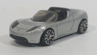 2008 Hot Wheels 2008 Tesla Roadster Metalflake Silver Die Cast Toy Car Vehicle