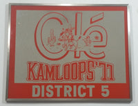 Ole' Kamloops '77 District 5 Orange Print Mexican Themed Decorative Glass Mirror