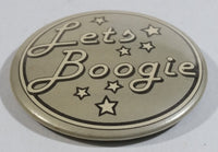 "Let's Boogie" Star Themed Grey Round Circular Button Pin