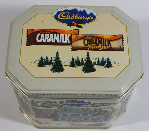 Cadbury's Festive Canisters Caramilk Fudge Chocolate Bar Snack Metal Tin Collectible