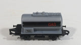 1990s Soma Train Gas Fuel Tanker Car 402107 - 10140 Grey Black Plastic Toy Railroad Vehicle