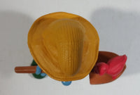 2011 Peyo "Farmer" Smurf Holding Shovel with Bird PVC Toy Figure McDonald's Happy Meal