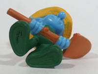 2011 Peyo "Farmer" Smurf Holding Shovel with Bird PVC Toy Figure McDonald's Happy Meal