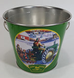 2006 John Deere Moline Illinois Winter Farm Tractor Scene 5 1/2" Tall Green Metal Pail by Edward C. Schaefer