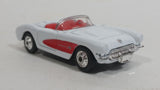 Welly 1957 Corvette Convertible No. 2054 White Die Cast Toy Classic Car Vehicle with Rubber Tires