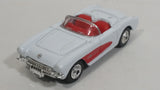 Welly 1957 Corvette Convertible No. 2054 White Die Cast Toy Classic Car Vehicle with Rubber Tires