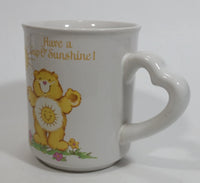 1983 American Greetings Designer Collection Care Bears 'Have a Cup O' Sunshine!' Stoneware Coffee Mug Cup with Heart Shaped Handle