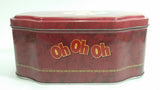 Oh Henry! OH OH OH Santa Claus Christmas Holiday Red Tin Container Collectible