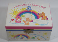 2003 TCFC Care Bears 'Color Each Day in a Rainbow Ray!' Wind Up Musical Keepsake Trinket Box - Plays "Care Bear"