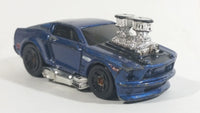 2003 Hot Wheels First Editions Tooned 1968 Mustang Dark Blue Die Cast Toy Muscle Car Vehicle