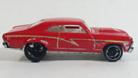 2008 Hot Wheels Muscle Mania '68 Nova Red Die Cast Toy Car Vehicle