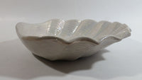 Iridescent Mother of Pearl Glazed Clam Shell Ceramic Center Bowl