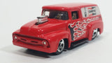 2010 Hot Wheels HW Performance 1956 Ford Truck Champion Spark Plugs Red Die Cast Toy Car Hot Rod Vehicle