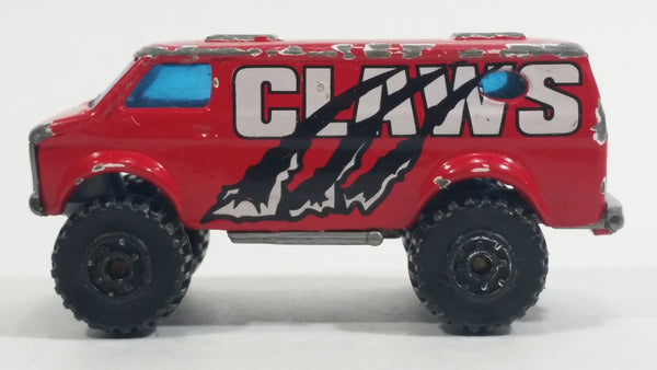 1997 Matchbox New Look! 4x4 Chevy Van "Claws" Red Die Cast Toy Car Vehicle