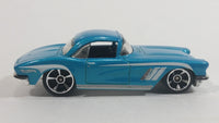 2013 Hot Wheels Showroom Corvette 60th 1962 Corvette Metalflake Aqua Blue Green Die Cast Toy Classic Car Vehicle