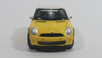 HTI BMW Mini Cooper S Yellow and White Die Cast Toy Car Vehicle