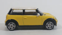 HTI BMW Mini Cooper S Yellow and White Die Cast Toy Car Vehicle