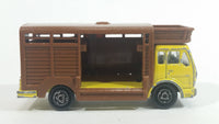 1980s Majorette Made in France Mercedes Betaillere Yellow/Brown Animal Truck Die-cast Toy