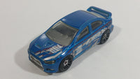 2010 Hot Wheels Night Burnerz 2008 Lancer Evolution Metallic Blue Die Cast Toy Car Vehicle