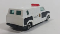 Yatming 1970s Ford Econoline Police Cop Van White and Black Die Cast Toy Car Vehicle