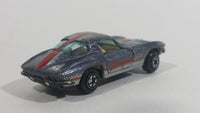 Yatming 1963 Corvette Stingray Dark Grey No. 1078 Die Cast Toy Muscle Car Vehicle with Opening Doors