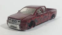 2008 Hot Wheels Nissan Titan Metalflake Burgundy Red Die Cast Toy Lowrider Truck Vehicle