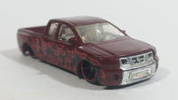 2008 Hot Wheels Nissan Titan Metalflake Burgundy Red Die Cast Toy Lowrider Truck Vehicle