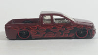 2008 Hot Wheels Nissan Titan Metalflake Burgundy Red Die Cast Toy Lowrider Truck Vehicle